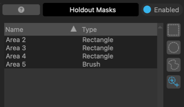 Digital Wet Gate's Holdout Masks settings