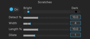 Digital Wet Gate's Scratches settings
