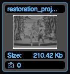 A project thumbnail with a blue border