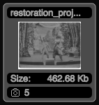 A project thumbnail with a blue border