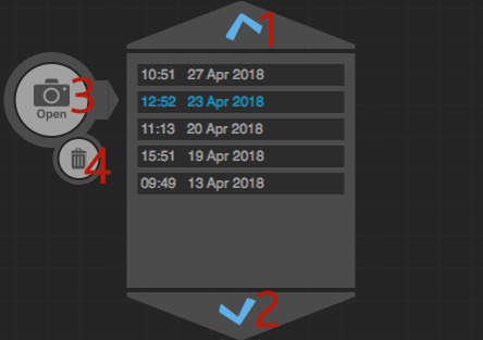 Snapshot controls below the central console