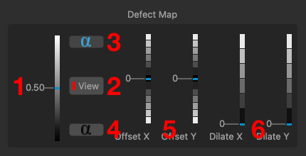 The Clip panel's defect map section