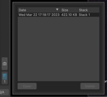The list of snapshots
